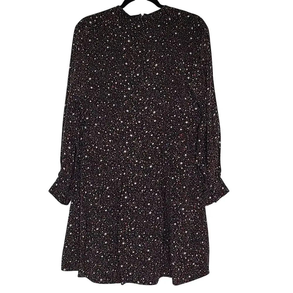 Madewell Balsam Silk Tie-Neck Dress in Starry Night Mediterranean, 12 - Picture 3 of 9